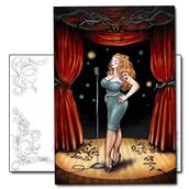 Carte postale Burlesque Girrrl On Stage de François Amoretti