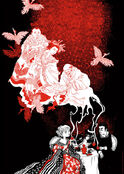 Affiche Tea Party noir et rouge de Nancy Peña