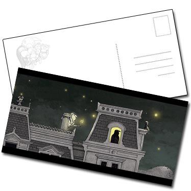 Carte postale nuit étoilée étrange réveillon de Lionel Richerand