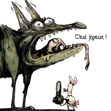 Suite détail de illustration de la carte postale Au Loup
