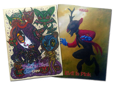 La double couverture du artbook Pink is evil - Evil is pink