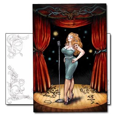 Carte postale Burlesque Girrrl On Stage de François Amoretti