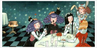 Affiche Gothic lolitas prenant le thé par François Amoretti