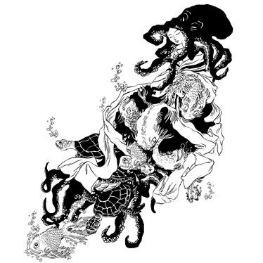 Illustration t-shirt La Femme Pieuvre