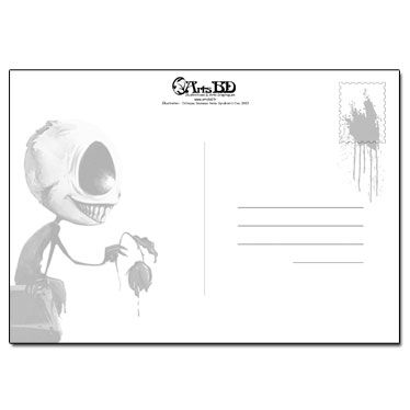 Dos de carte Love ticket with a monster