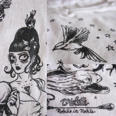 Détail illustration t-shirt Violette