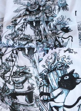 Détails d'impression du t-shirt L'île Aux Chats Pirates