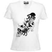 T-Shirt La Femme Pieuvre noir et blanc de Nancy Peña